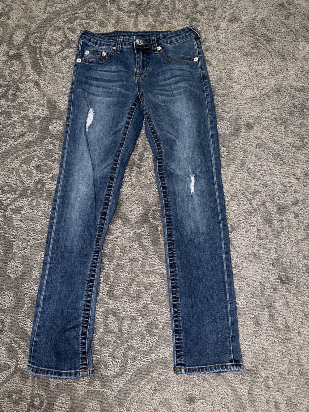 Girl’s True Religion Dark Blue Distressed Jeans